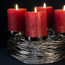 Lade das Bild in den Galerie-Viewer, Adventskranz Schwarz Alu vernickelt 28 cm