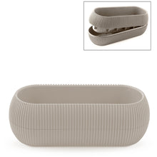 Lade das Bild in den Galerie-Viewer, 2er Set Pflanztopf Gelb & Creme Kunststoff