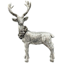 Lade das Bild in den Galerie-Viewer, Dekohirsch Altsilber Poly