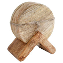 Lade das Bild in den Galerie-Viewer, Untersetzer Mangolholz mit Halter 6 Stück