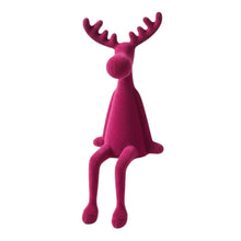 Lade das Bild in den Galerie-Viewer, Kantenhocker Rentier 31 cm modern Kunststoff Grau Pink Fuchsia Orange od. Braun Dekorentier Weihnachten