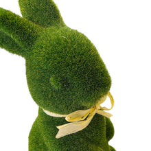 Lade das Bild in den Galerie-Viewer, 2er Set Dekohase Grün Hasenpaar beflockt modern Hase Osterhase Osterdekoration