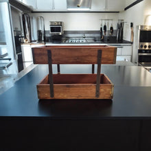 Lade das Bild in den Galerie-Viewer, Etagere Holz Metall 2-stöckig
