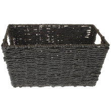 Lade das Bild in den Galerie-Viewer, 2er Set Korb rechteckig Schwarz Matt Dekokorb Bastkorb modern Korbset
