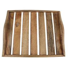 Lade das Bild in den Galerie-Viewer, Dekotablett Mangohol 30 cm Holztablett modern Tablett mit Griffen