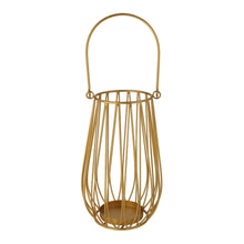 Lade das Bild in den Galerie-Viewer, Kerzenlaterne Gold Metall 23 cm Dekolaterne Laterne modern