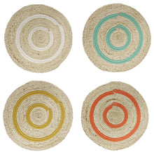 Lade das Bild in den Galerie-Viewer, 4er Set Platzset Stroh bunt modern Tischset Strohplatzset Boho Tischmatten