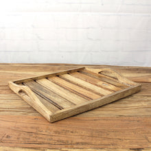 Lade das Bild in den Galerie-Viewer, Dekotablett Mangohol 30 cm Holztablett modern Tablett mit Griffen