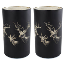 Lade das Bild in den Galerie-Viewer, 2er Set Led Windlichter Schwarz Gold Hirsch Weihnachten Weihnachtsdeko Tischdeko Weihnachten