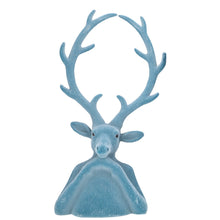 Lade das Bild in den Galerie-Viewer, Dekobüste Hirsch 30 cm modern Kunststoff beflockt Dekohirsch Büste Dekofigur