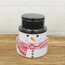 Lade das Bild in den Galerie-Viewer, Gebäckdose Schneemann Weiß Rot