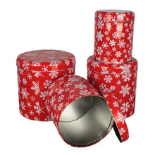 Lade das Bild in den Galerie-Viewer, 4er Set Gebäckdose Metall Rot oder Grau