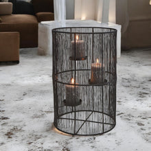 Lade das Bild in den Galerie-Viewer, Kerzenhalter für 3 Kerzen Schwarz Metall