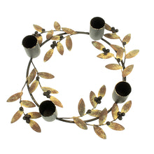 Lade das Bild in den Galerie-Viewer, Adventskranz Metall Gold Schwarz 24 cm