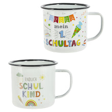 Lade das Bild in den Galerie-Viewer, 2er Set Kinderbecher Schulanfang Geschenkidee Trinkbecher Becher Set bunter Motivdruck Tassen Set