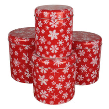 Lade das Bild in den Galerie-Viewer, 4er Set Gebäckdose Metall Rot oder Grau