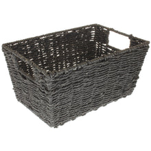 Lade das Bild in den Galerie-Viewer, 2er Set Korb rechteckig Schwarz Matt Dekokorb Bastkorb modern Korbset