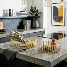Lade das Bild in den Galerie-Viewer, 2er Set Dekoschale Metall Taupe Modern Drahtschale Drahtkorb Obstkorb Aufbewahrung Schale