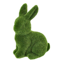 Lade das Bild in den Galerie-Viewer, 2er Set Dekohase Grün Hasenpaar beflockt modern Hase Osterhase Osterdekoration