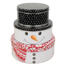 Lade das Bild in den Galerie-Viewer, Gebäckdose Schneemann Weiß Rot
