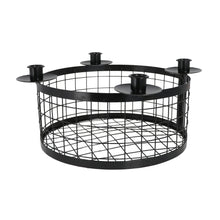 Lade das Bild in den Galerie-Viewer, Adventskranz Metall Schwarz Korb 20 cm od. 35 cm Kerzenhalter