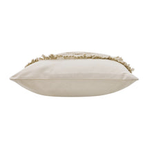 Lade das Bild in den Galerie-Viewer, Dekokissen 45 x 45 cm mit Inlet Makramee Beige Baumwolle Sofakissen Zierkissen