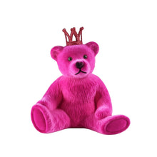 Lade das Bild in den Galerie-Viewer, Deko Teddy Bär Pink 21 cm Kunststoff beflockt Teddybär Dekofigur modern