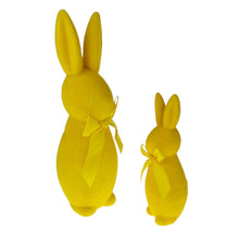 Lade das Bild in den Galerie-Viewer, 2er Set Dekohasen mit Schleife Gelb Polyfoam Hasenfigur Osterdekoration Deko Ostern modern