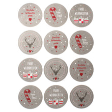 Lade das Bild in den Galerie-Viewer, Weihnachtsaufkleber Set 48 Stk Silber