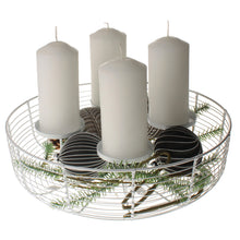 Lade das Bild in den Galerie-Viewer, Adventskranz Metall Weiß