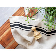 Lade das Bild in den Galerie-Viewer, 2er Set Geschirrtuch Leinen Beige Schwarz