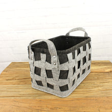 Lade das Bild in den Galerie-Viewer, 3er Set Filzkorb Hell-Dunkelgrau