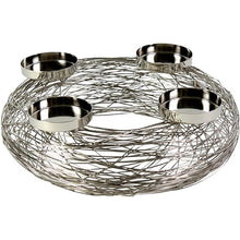 Lade das Bild in den Galerie-Viewer, Adventskranz Silber Edelstahl 28 cm