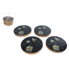 Lade das Bild in den Galerie-Viewer, 4er Set Tischuntersetzer Schwarz Mangoholz