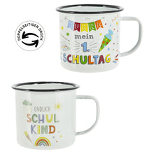 Lade das Bild in den Galerie-Viewer, 2er Set Kinderbecher Schulanfang Geschenkidee Trinkbecher Becher Set bunter Motivdruck Tassen Set