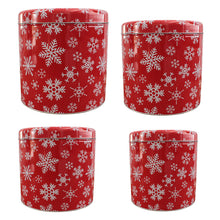 Lade das Bild in den Galerie-Viewer, 4er Set Gebäckdose Metall Rot oder Grau