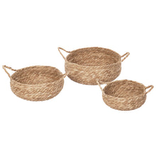 Lade das Bild in den Galerie-Viewer, 3er Set Strohkorb Braun