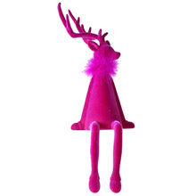 Lade das Bild in den Galerie-Viewer, Kantenhocker Hirsch Pink 40 cm modern Dekohirsch Weihnachtsdekoration Dekoration Weihnachten