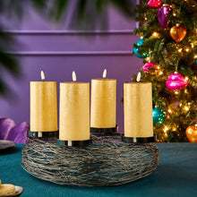 Lade das Bild in den Galerie-Viewer, Adventskranz Schwarz Alu vernickelt 28 cm