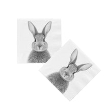 Lade das Bild in den Galerie-Viewer, 40 Stk. Servietten Osterhase Weiß Schwarz 33 cm Dekoservietten Papierservietten Ostern Tischdekoration