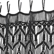 Lade das Bild in den Galerie-Viewer, Makramee Vorhang Schwarz Boho Gardine Dekogardine Dekovorhang Baumwolle