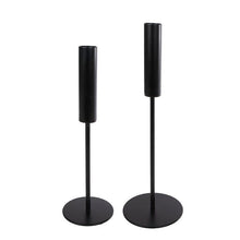 Lade das Bild in den Galerie-Viewer, Kerzenständer Schwarz Metall 2er Ser