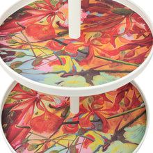 Lade das Bild in den Galerie-Viewer, Etagere Weiß bunt floral 30 x 46 cm Metall Dekoetagere Metalletagere Landhaus