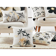 Lade das Bild in den Galerie-Viewer, Dekokissen Palmen Beige Schwarz Gold