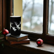Lade das Bild in den Galerie-Viewer, 2er Set Led Windlichter Schwarz Gold Hirsch Weihnachten Weihnachtsdeko Tischdeko Weihnachten