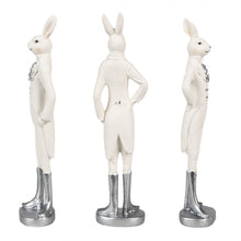 Lade das Bild in den Galerie-Viewer, Dekofigur Osterhase männlich od. weiblich Osterdekoration Weiß Polyresin Hasenfigur Hase