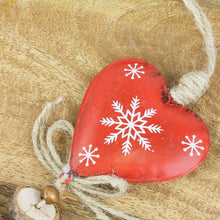 Lade das Bild in den Galerie-Viewer, 2x Weinachtsdeko Hängedeko rot Herz Stern