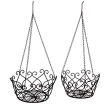 Lade das Bild in den Galerie-Viewer, Hängekörbe 2er Set Metall braun