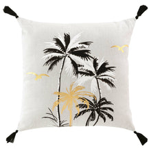 Lade das Bild in den Galerie-Viewer, Dekokissen Palmen Beige Schwarz Gold