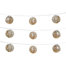 Lade das Bild in den Galerie-Viewer, LED Lichterkette Rattan Laterne Boho Gartenbeleuchtung Dekolicht Garten Beleuchtung Rattankugeln